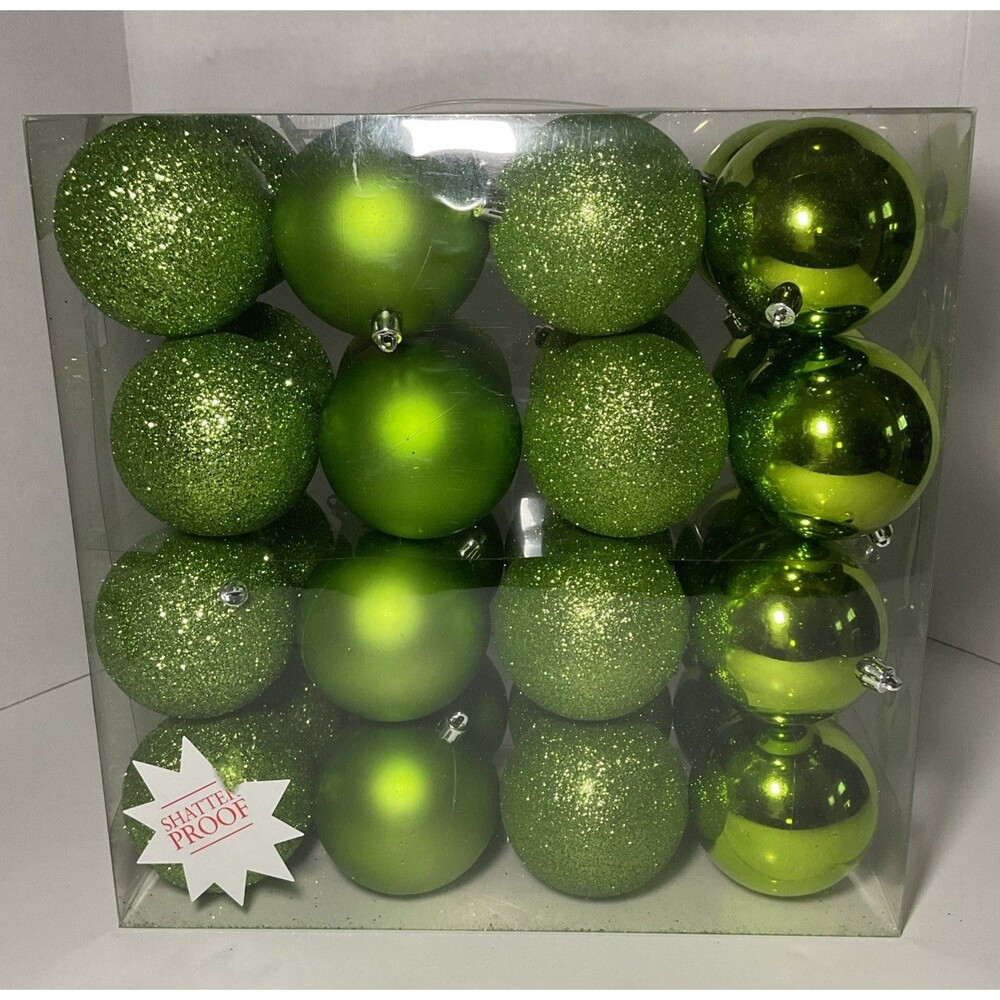 Ornaments Green Shatter Proof 32pcs